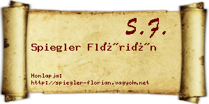 Spiegler Flórián névjegykártya